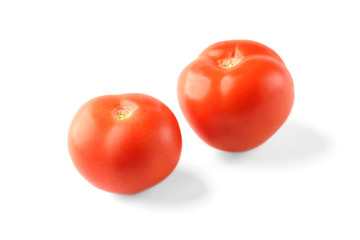Tomato isolated on white background.