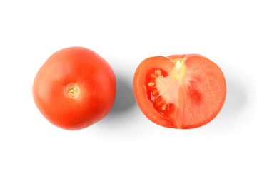 Tomato isolated on white background.