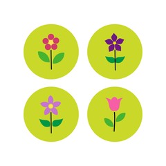 set of vector flowers icon