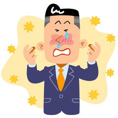 花粉症に苦しむビジネスマン
