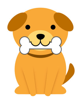 recommend clip art: 骨をくわえた犬