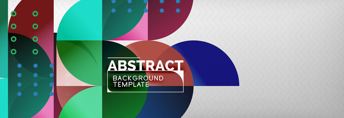 Abstract background, geometric composition, dynamic circles and round shapes design template