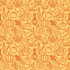 Fototapeta premium Vegetables seamless pattern.