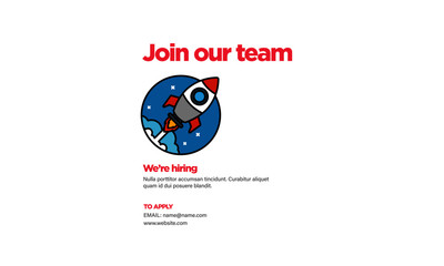 Join Our Team We Are Hiring Poster Design with Rocket Illustration