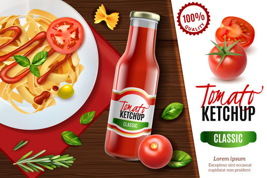 Realistic Tomato Ketchup Advertising