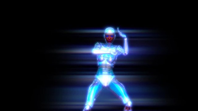 Dancing Female Robot Animation