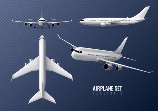 Airplane Realistic Transparent Set