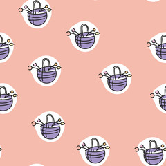 Seamless pattern with colorful flowers. Vector