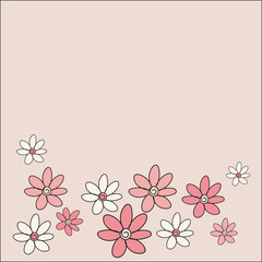 Happy Women's Day card with flowers. Vector