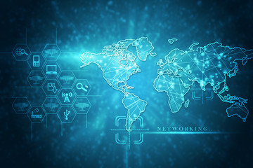 2d illustration world map abstract background