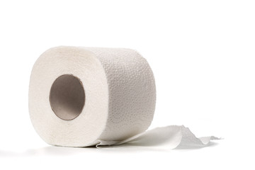 Roll Of Toilet Paper Isolated On White Background
