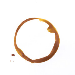 tee or coffee cup rings isolated on a white background.