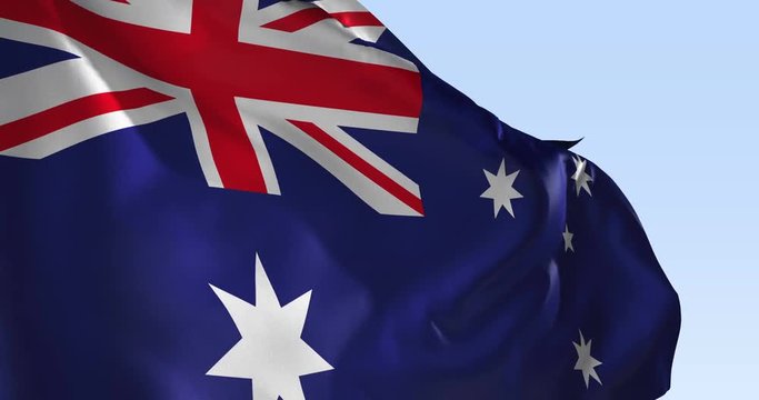Australia Flag, 3D Animation, 4K, Ultra HD, Slow Motion, Simulation