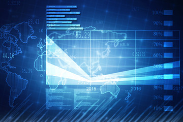 2d rendering Stock market online business concept. business Graph 