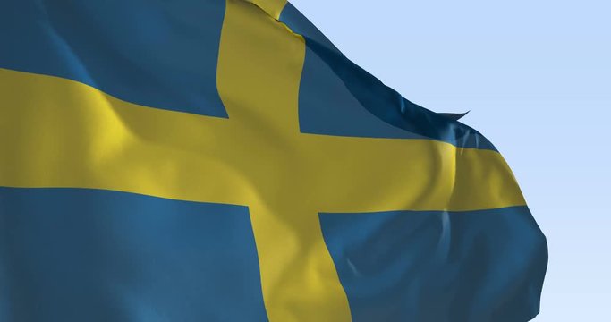 Sweden Flag, 3D Antimation, 4K, Ultra HD, slow motion