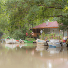 Boats on the river Kamchiya, summer 2013, Bulgaria