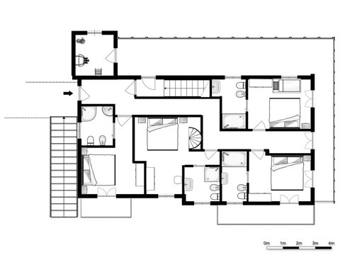 2d Floor Plan. Black&white Floor Plan.