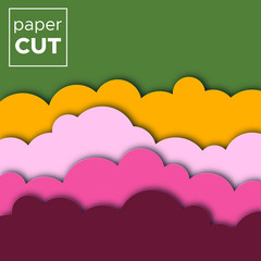 Background with Paper Cut shapes