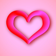 Big red heart on a pink background