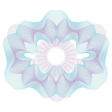 Round decorative rosette.Guilloche for money, certificates, diplomas. Vector.