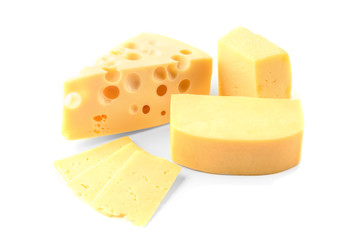 Cheese isolated on white background.