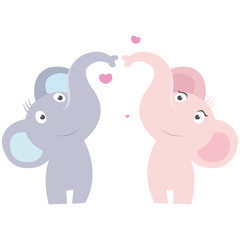 Obraz na płótnie Canvas Two elephant making love in valentine day