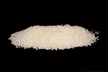 salt isolated on black background