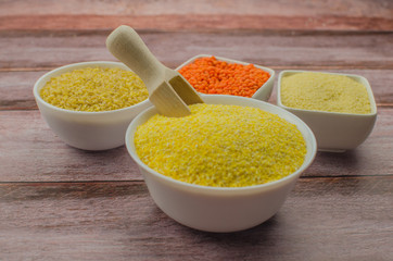 assortment of assorted cereals, cereals for a healthy diet.