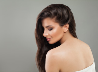 Young woman, female profile and back
