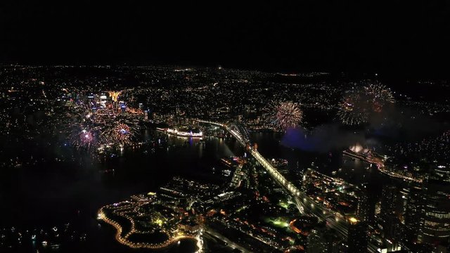 Sydney 9pm Fireworks 2018/2019 from the drone