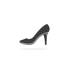 Monochrome vector illustration of a women's shoe, isolated on a white background.