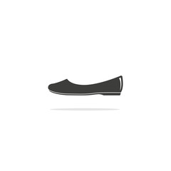 Monochrome vector illustration of a women's shoe, isolated on a white background.