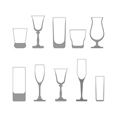 set of wine glasses