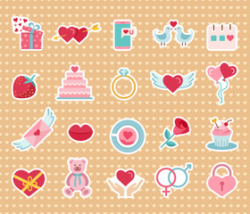 St. Valentine's Day stickers .