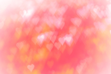 Blurred background of Valentine's day concept. Valentines Day Card. Pastel color tones.multicolored white hearts wallpaper.