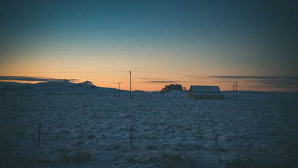 nordic sunrise landscapce, iceland