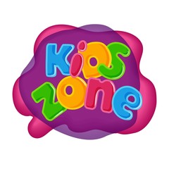 Children playground area, kids zone logo on white