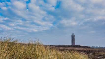 Fototapeta na wymiar lighthouse, dunes, sea
