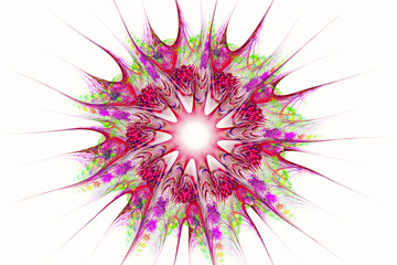 Fototapeta premium 3D Abstract fractal background. Design element for flyer, brochure, web, advertisements, and other graphic designer works. Digital collage. Raster clip art.