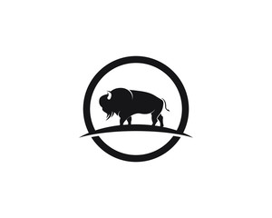 Bison logo icon vector template illustration