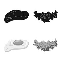 Vector design of burger and sandwich symbol. Set of burger and slice stock symbol for web.