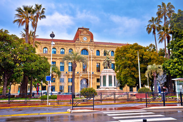 Palm waterfront architectue in town of Cannes on French riviera