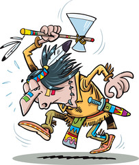 Dancing American Indian wearing ethnic costume