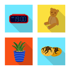 Vector illustration of dreams and night sign. Set of dreams and bedroom stock symbol for web.