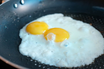 Two Fried Eggs in frying pan