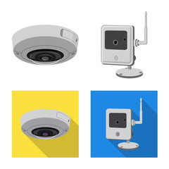 Fototapeta premium Vector design of cctv and camera icon. Collection of cctv and system stock symbol for web.