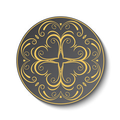 Plate with ornament. Vector illustration