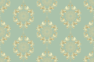 Seamless wallpaper pattern in vintage style. Seamless ornament on background. Floral ornament on background. Seamless pattern for your design