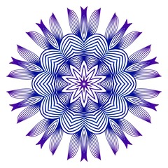 Decorative mandala. Beautiful floral ornament. Vector illustration. Tribal motifs. Blue, purple color