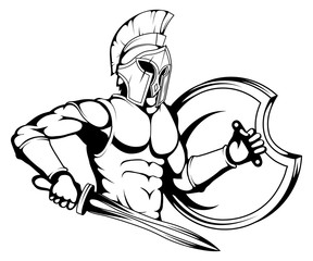 roman or spartan warrior, spartan or roman warrior with armor and sword, spartan warrior in black and white, vector graphics to design